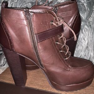 Brown boot heels